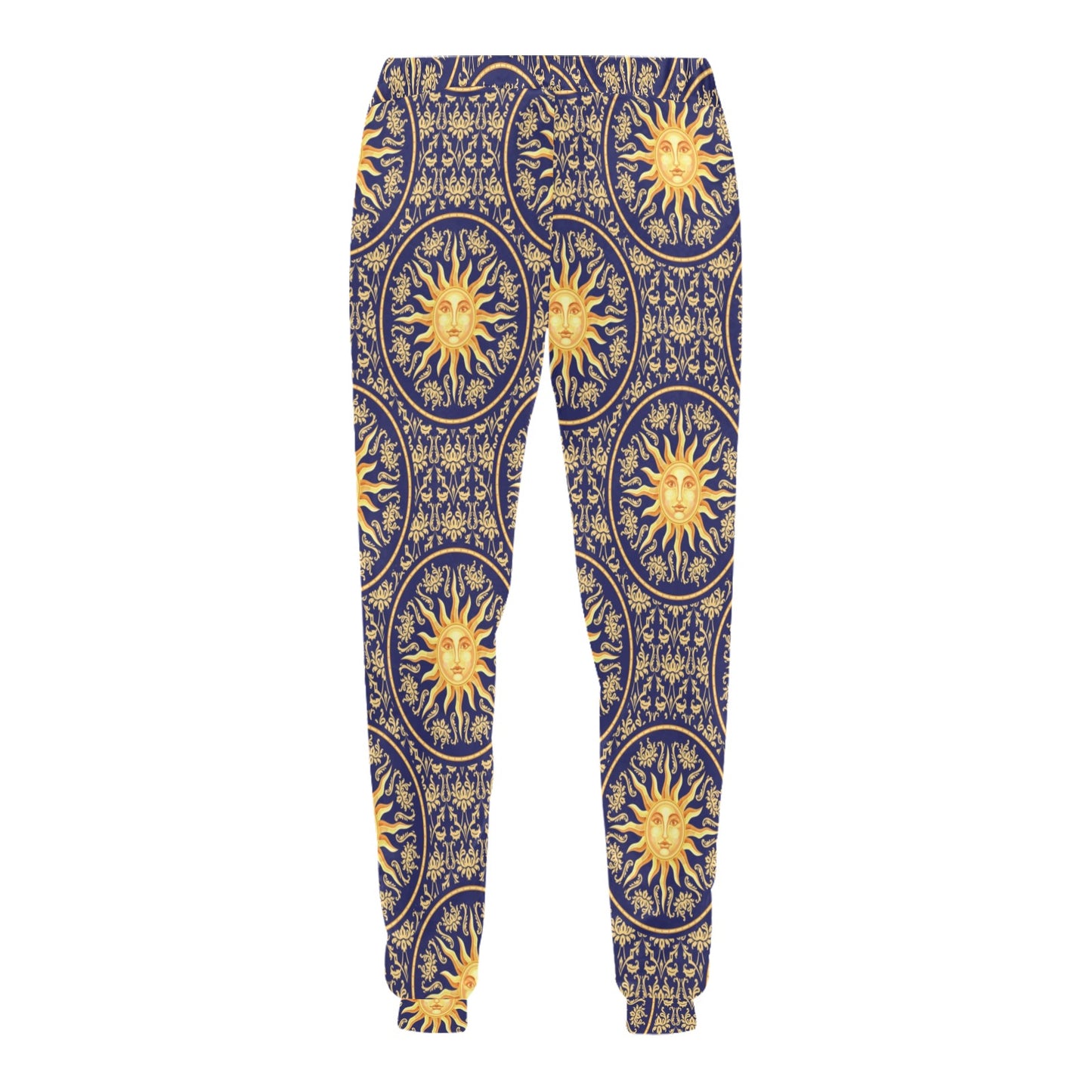 Celestial Gold Sun Face Men's Sweatpants