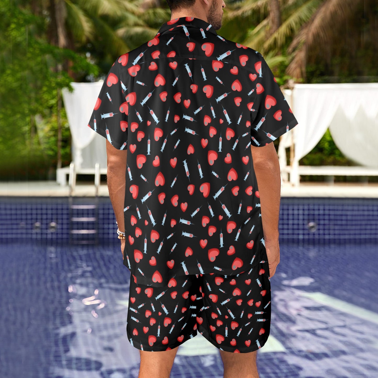 Phlebotomist Medical Concept Men's Beach Shirt and Shorts Set