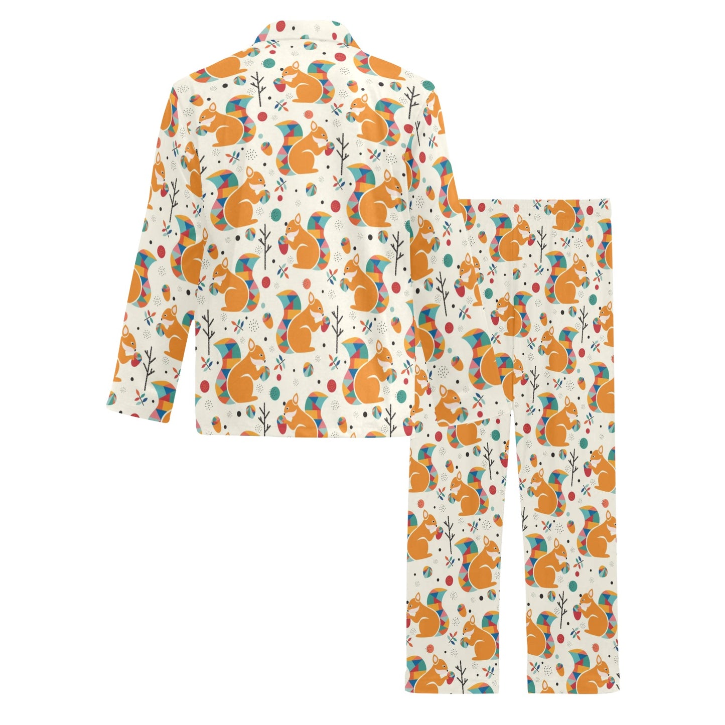 Squirrel Print Design LKS304 Men's Long Pajama Set