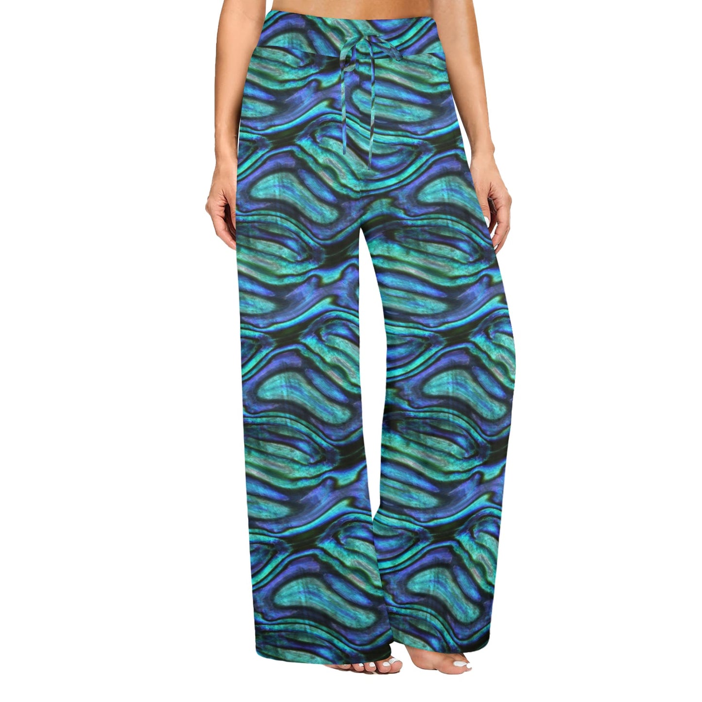 Abalone Pattern Print Design 02 Women's Wide Leg Lounge Pants