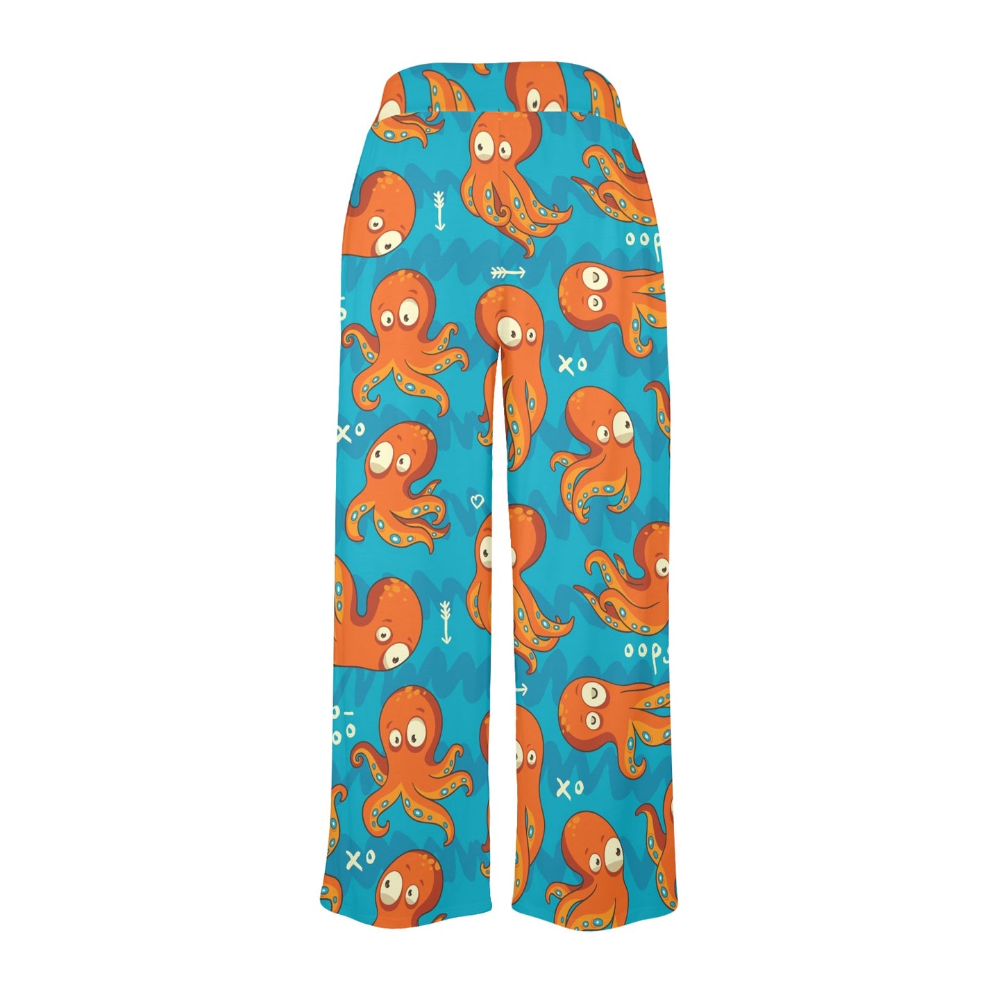 Octopus Pattern Print Design A02 Women's Wide Leg Lounge Pants