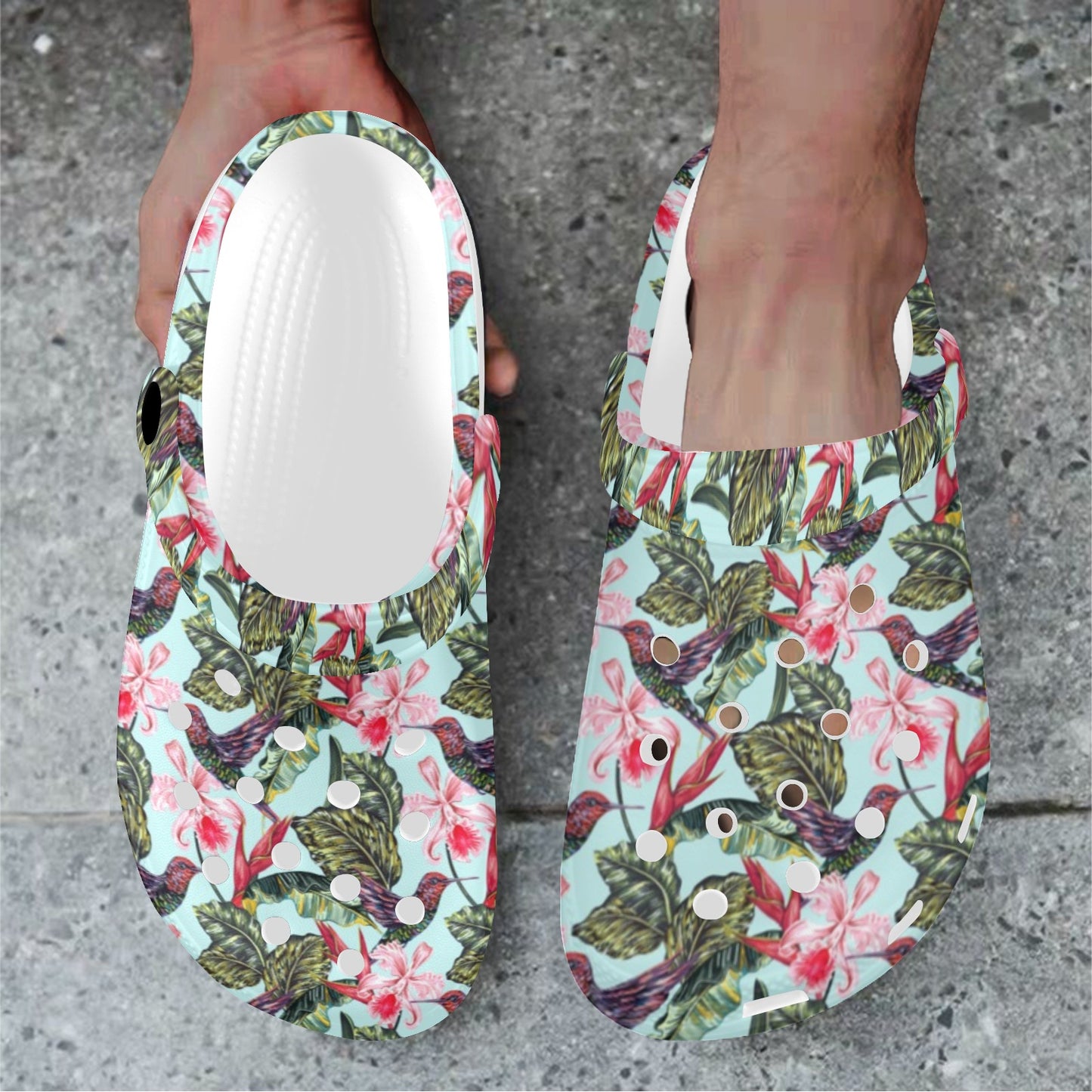 Hummingbird Cute Themed Print Unisex Clogs Shoes