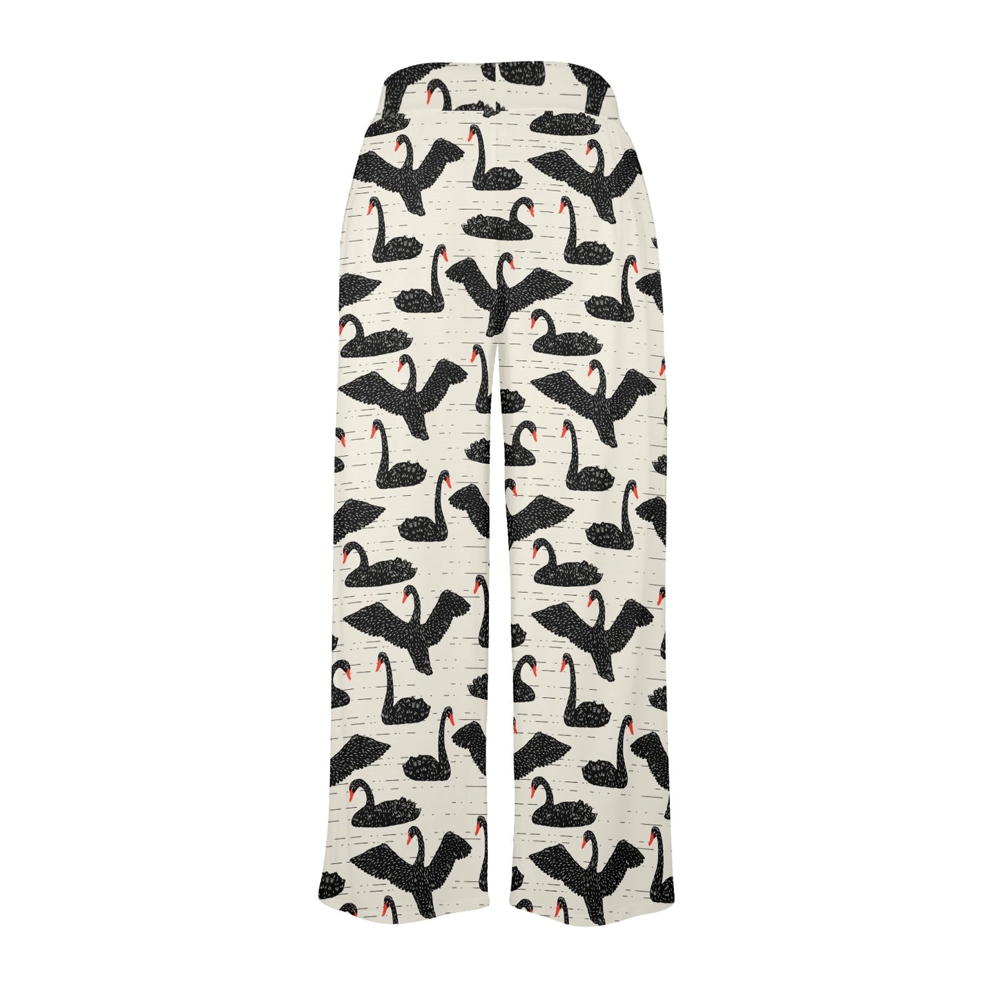 Swan Print Design LKS402 Women's Wide Leg Lounge Pants