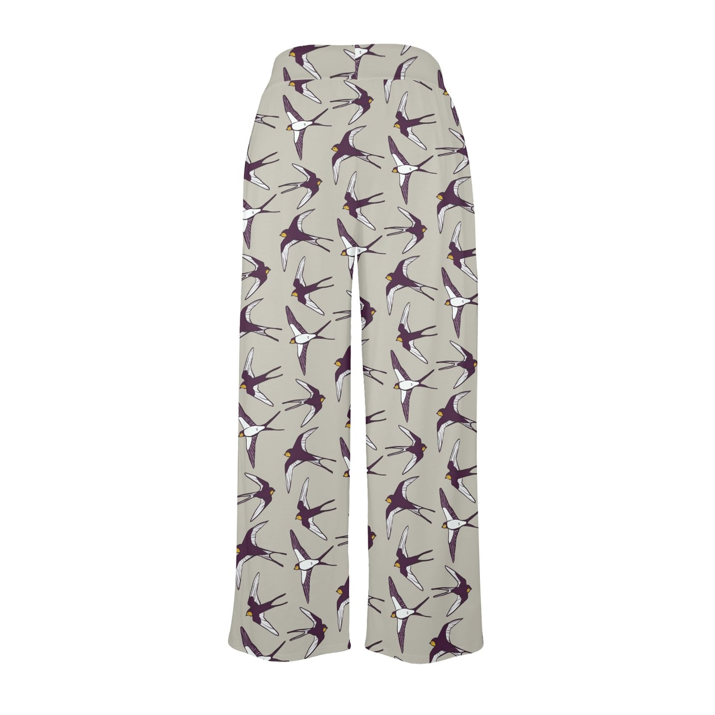 Swallow Bird Pattern Print Design 03 Women's Wide Leg Lounge Pants