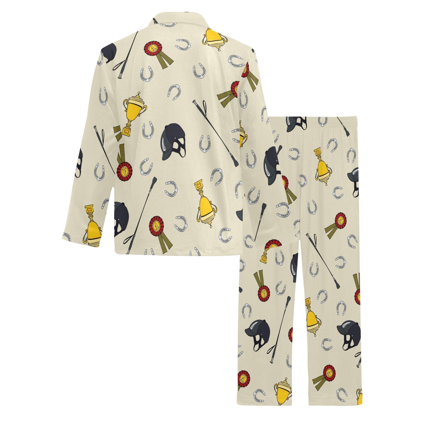 Equestrian Horseshoe Equipment Men's Long Pajama Set