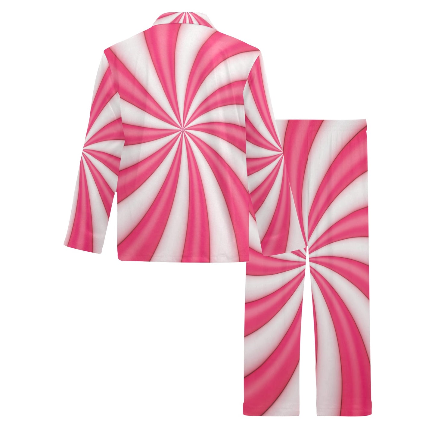 Vortex Twist Swirl Candy Print Men's Long Pajama Set