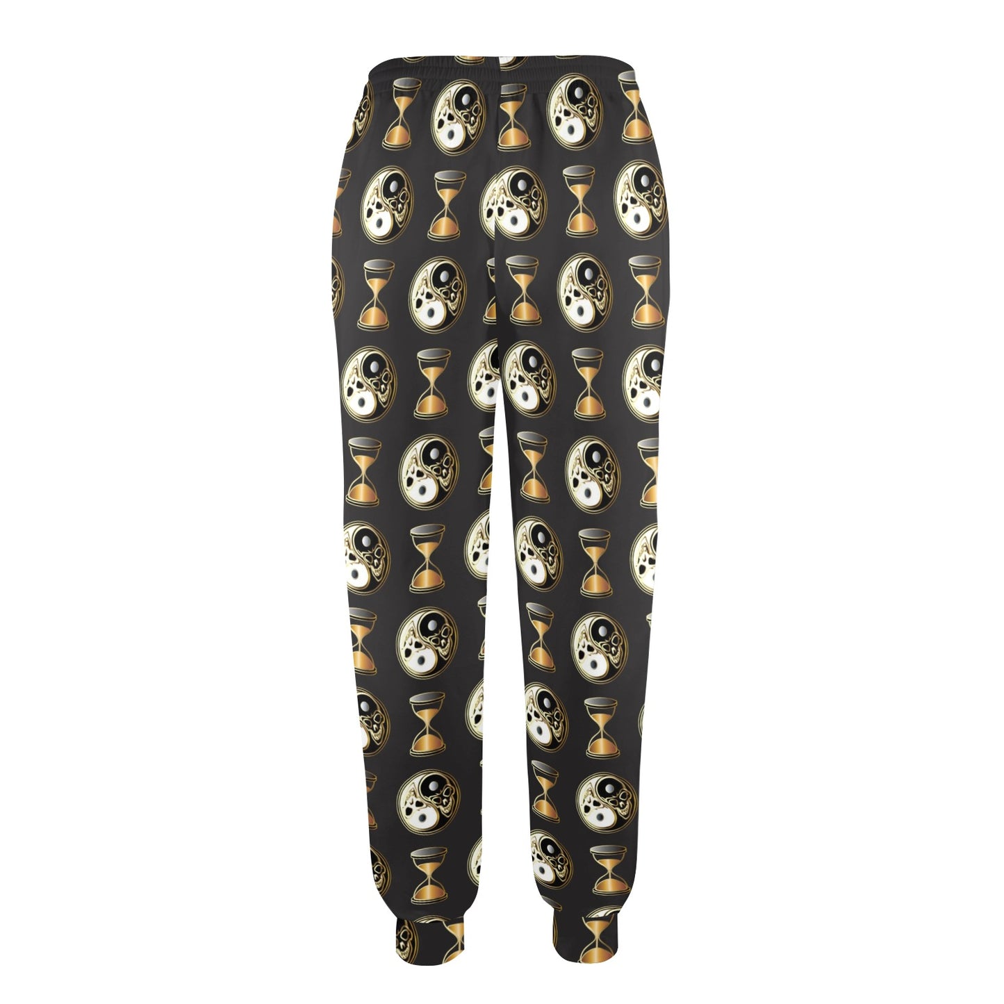 Yin Yang Skull Themed Design Print Women's Casual Track Pants