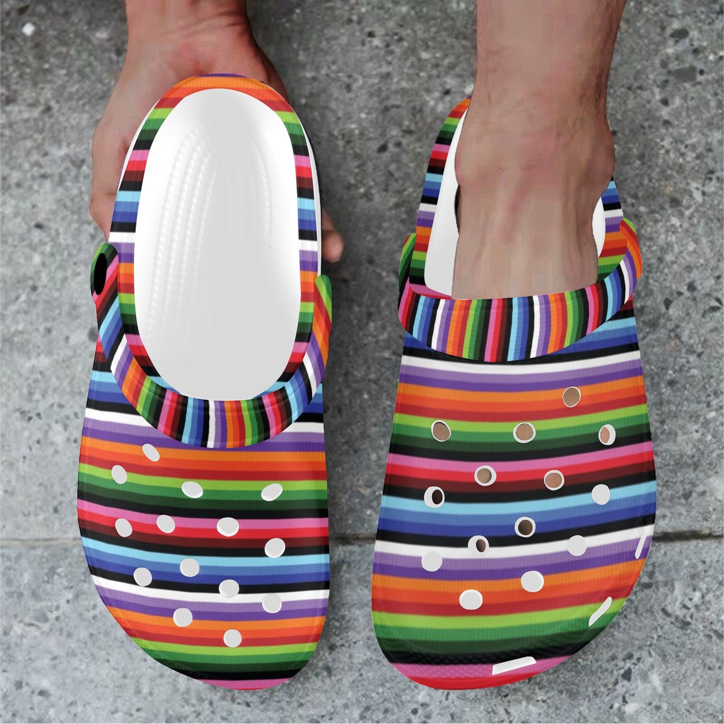 Serape Design Unisex Clogs Shoes