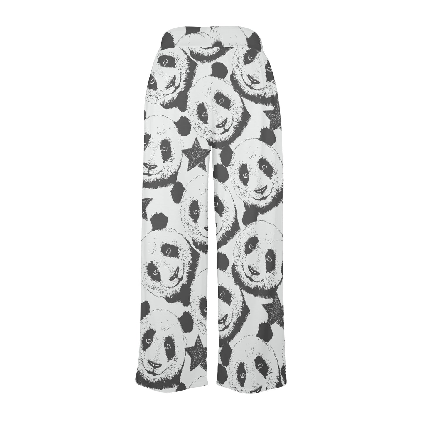 Panda Pattern Print Design A02 Women's Wide Leg Lounge Pants