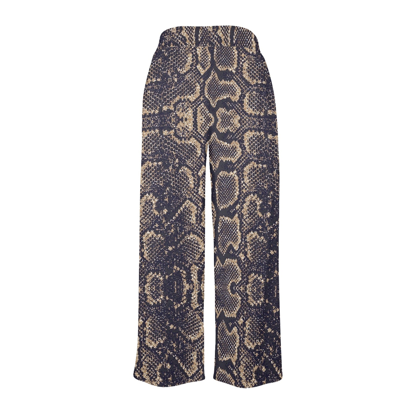 Snake Skin Pattern Print Women's Wide Leg Lounge Pants