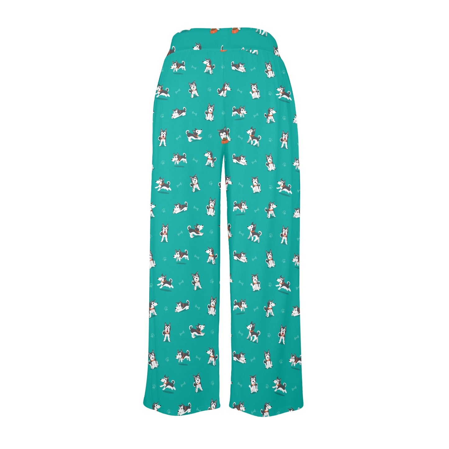 Siberian Huskies Print Design LKS303 Women's Wide Leg Lounge Pants