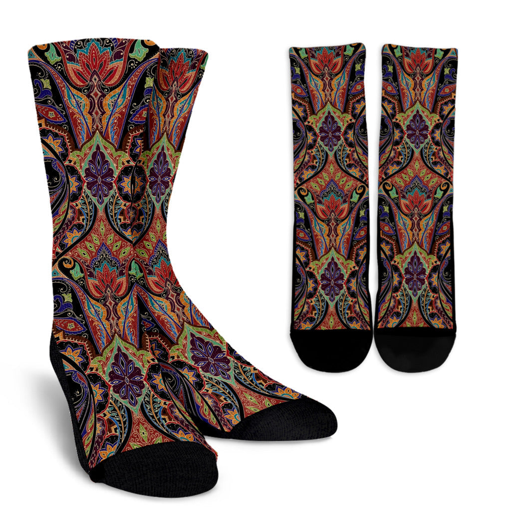 Bohemian Pattern Print Design 06 Crew Socks