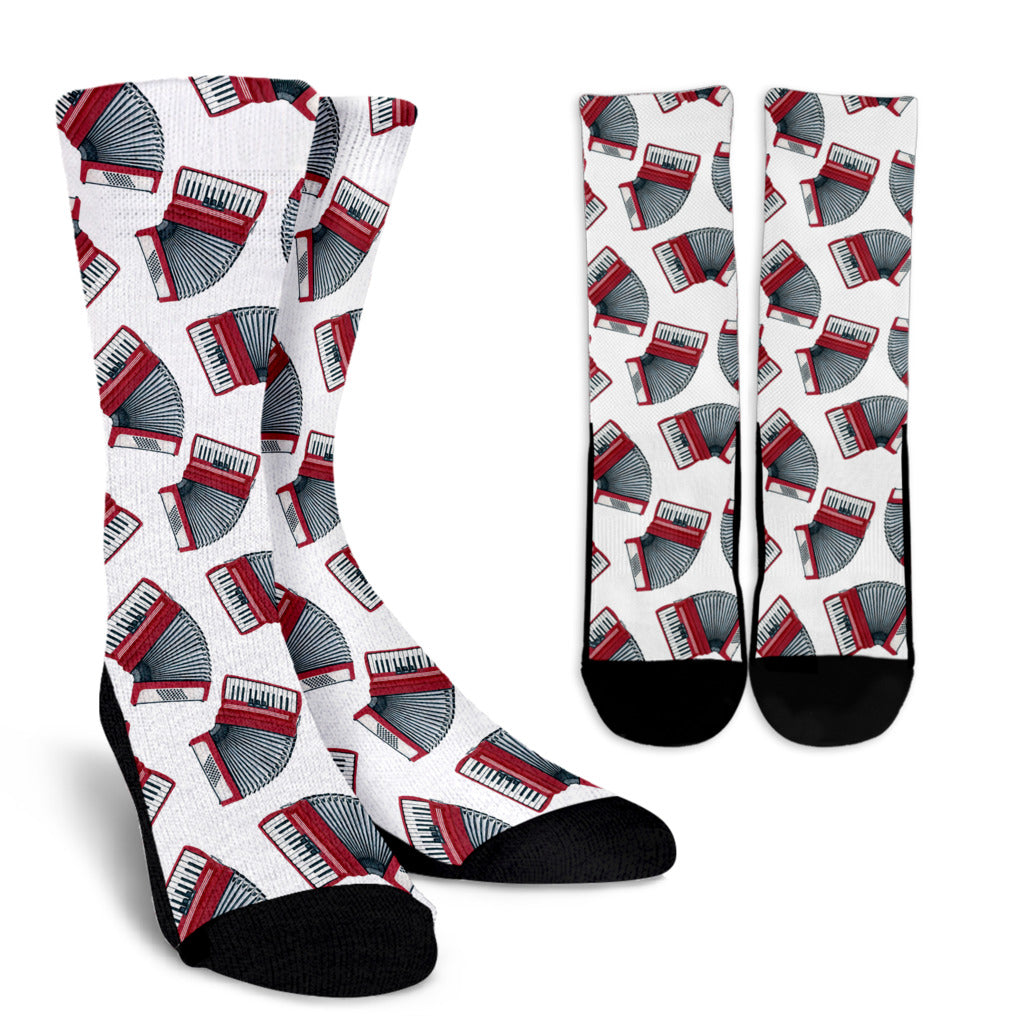 Accordion Pattern Print Design 03 Crew Socks