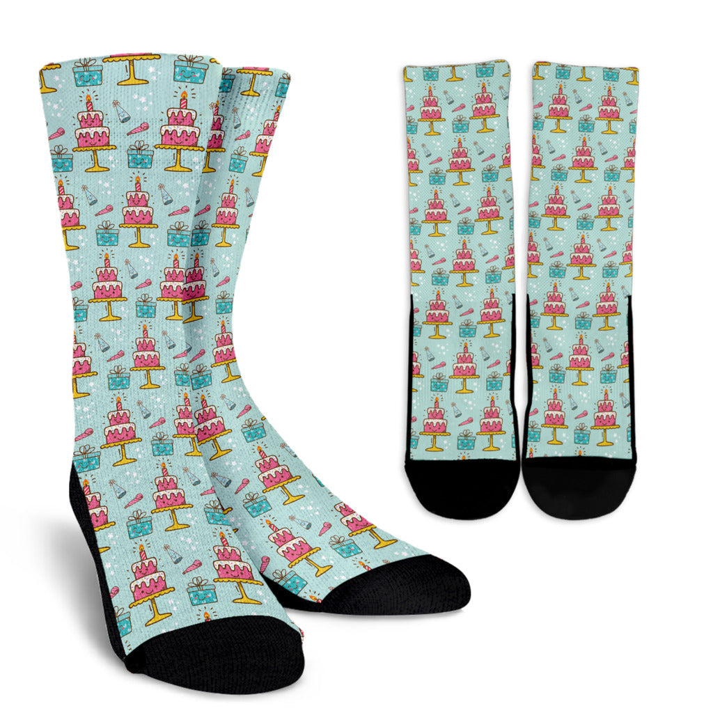 Cake Pattern Print Design 06 Crew Socks