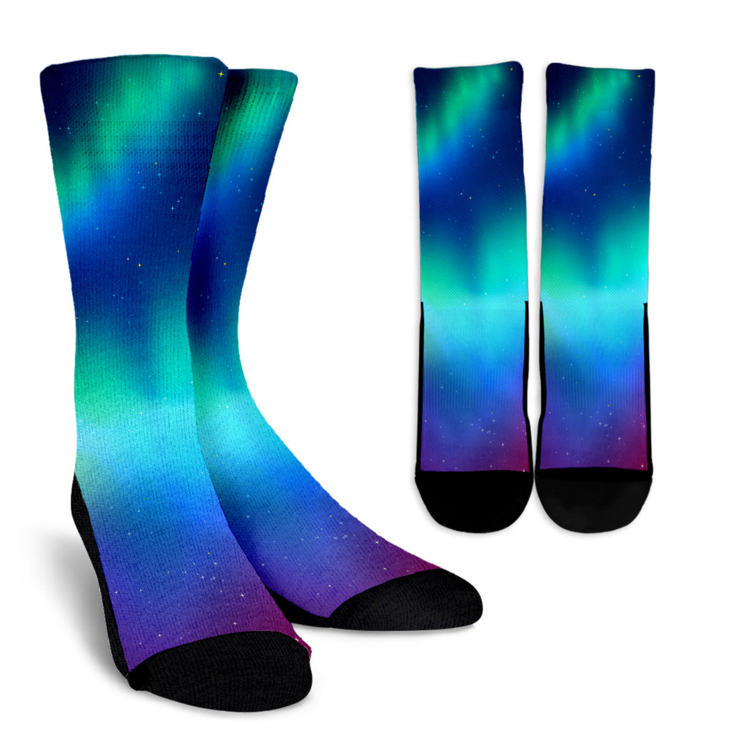 Aurora Borealis Pattern Print Design 02 Crew Socks