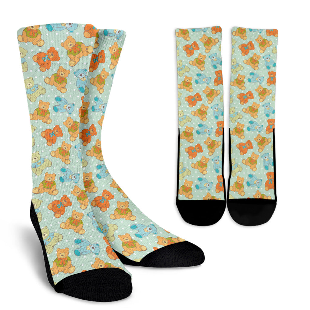 Bear Pattern Print Design 02 Crew Socks