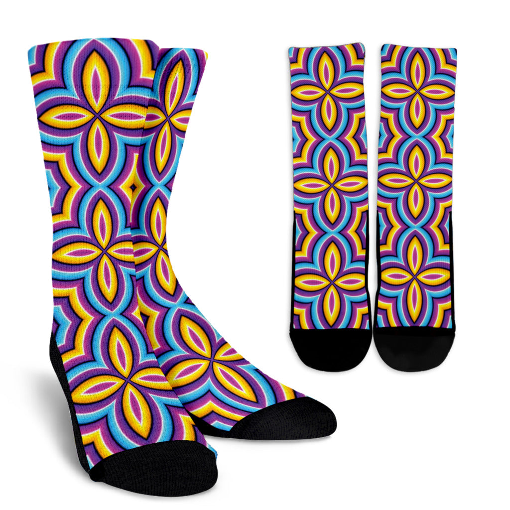 Optical illusion Pattern Print Design A03 Crew Socks