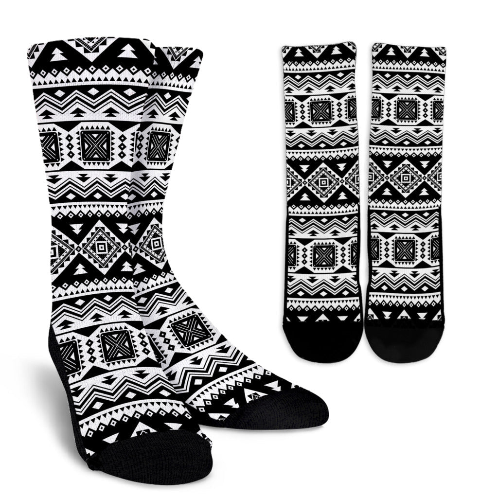 Aztec Pattern Print Design 08 Crew Socks