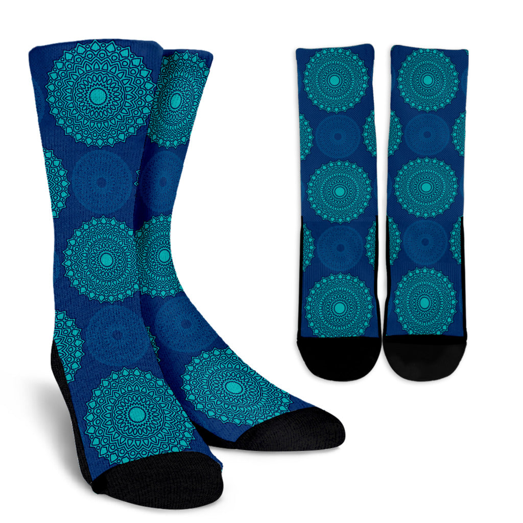Medallion Pattern Print Design 04 Crew Socks