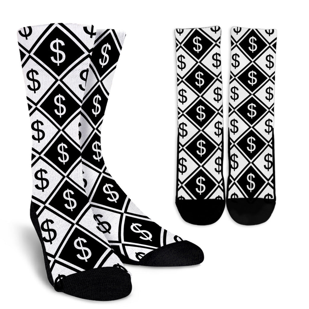 Money Pattern Print Design 04 Crew Socks