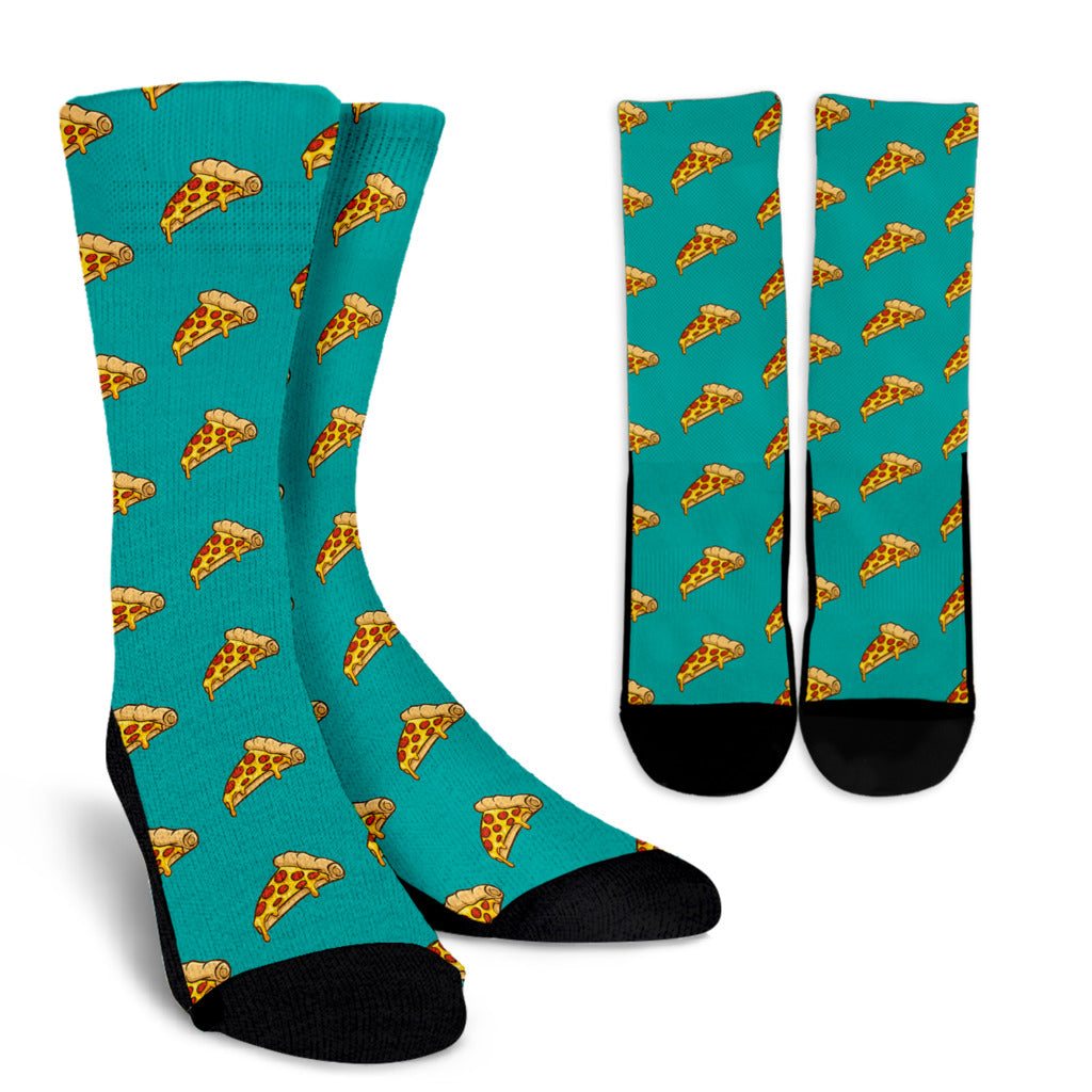 Pizza Pattern Print Design A03 Crew Socks