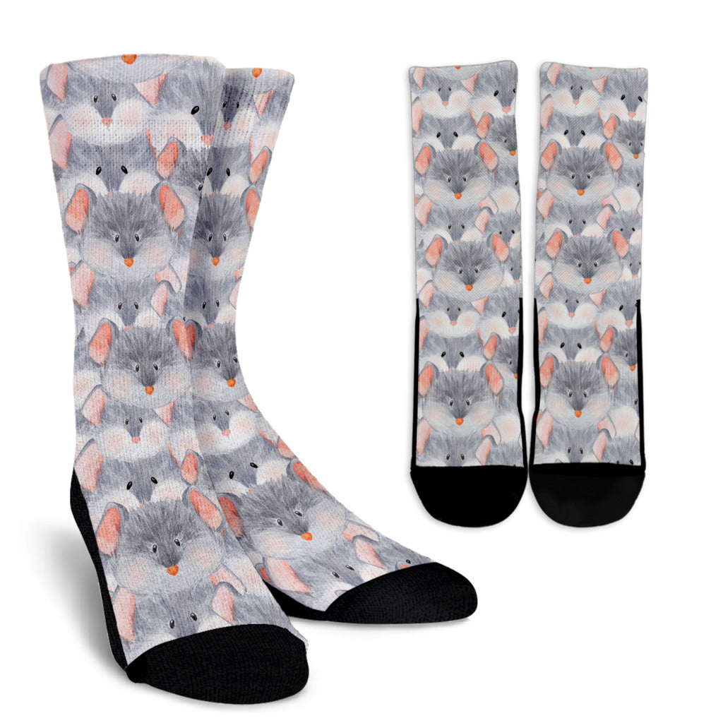 Rat Baby Pattern Print Design 02 Crew Socks