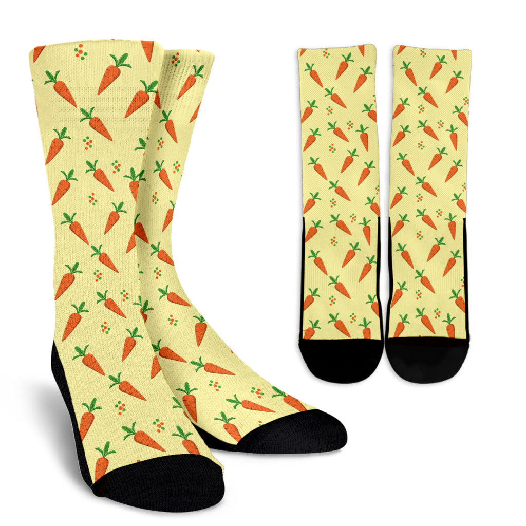 Carrot Pattern Print Design 04 Crew Socks