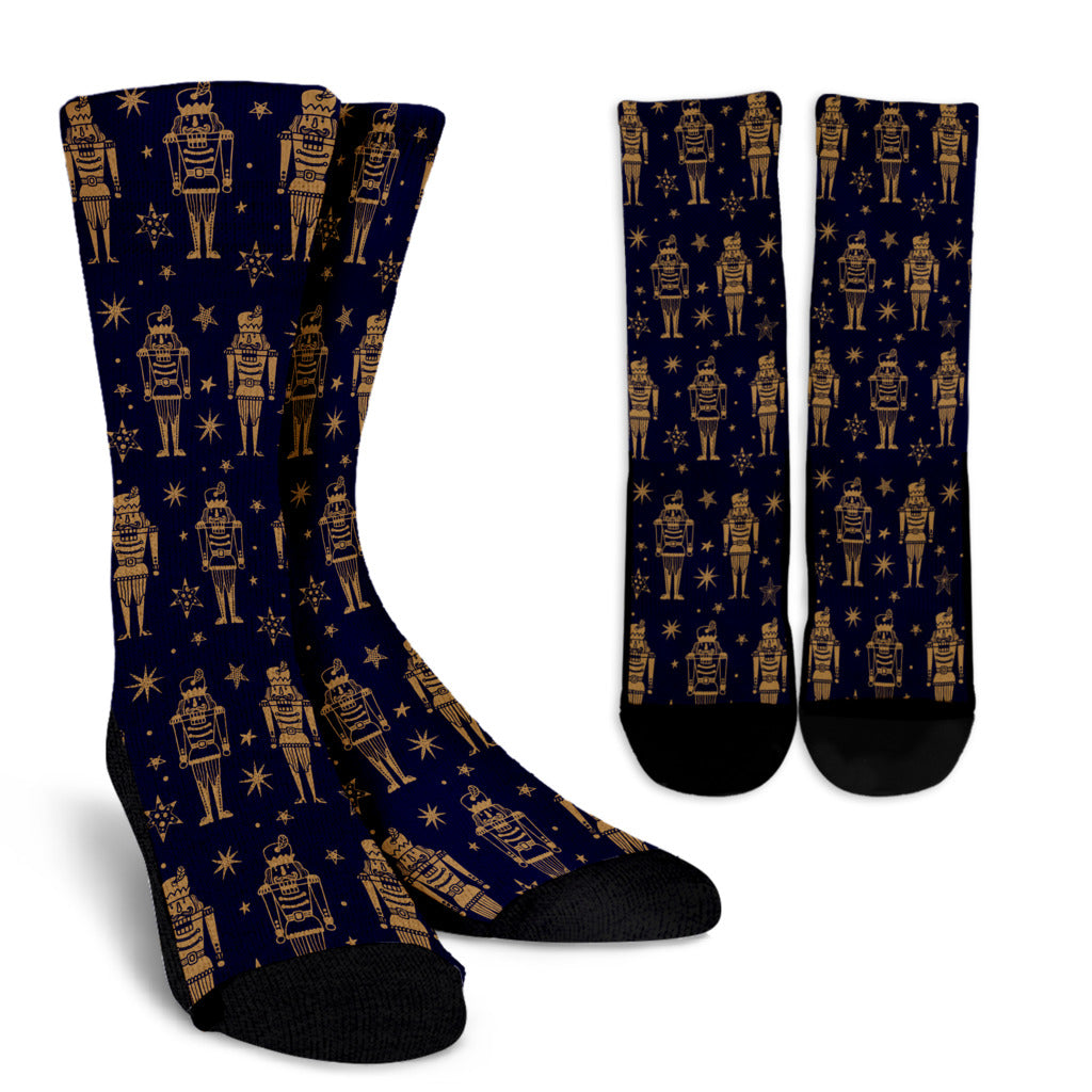 Nutcracker Pattern Print Design A05 Crew Socks