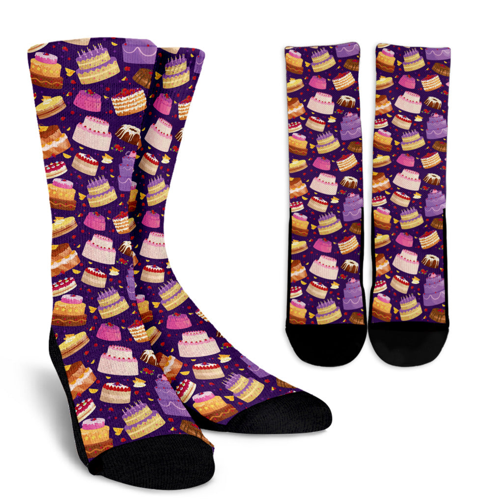 Cake Pattern Print Design 05 Crew Socks
