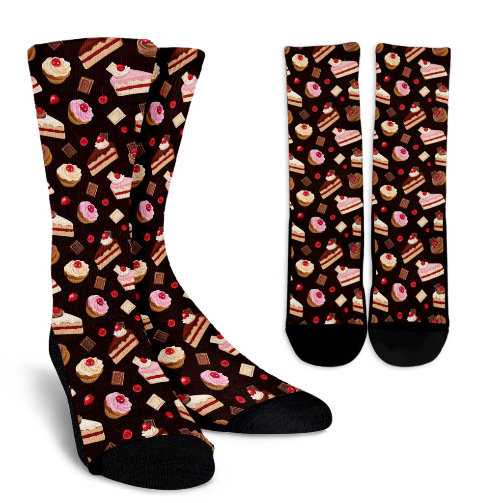 Cake Pattern Print Design 04 Crew Socks