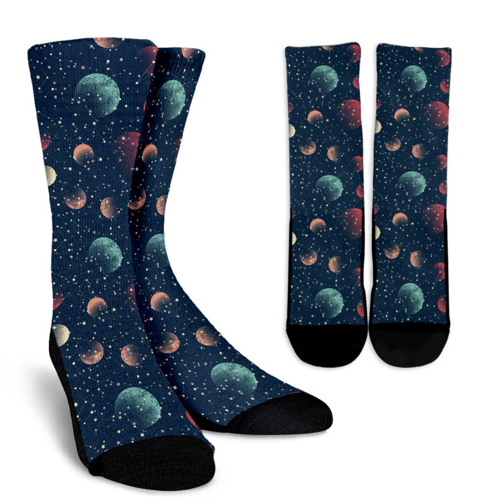 Cosmic Pattern Print Design 04 Crew Socks