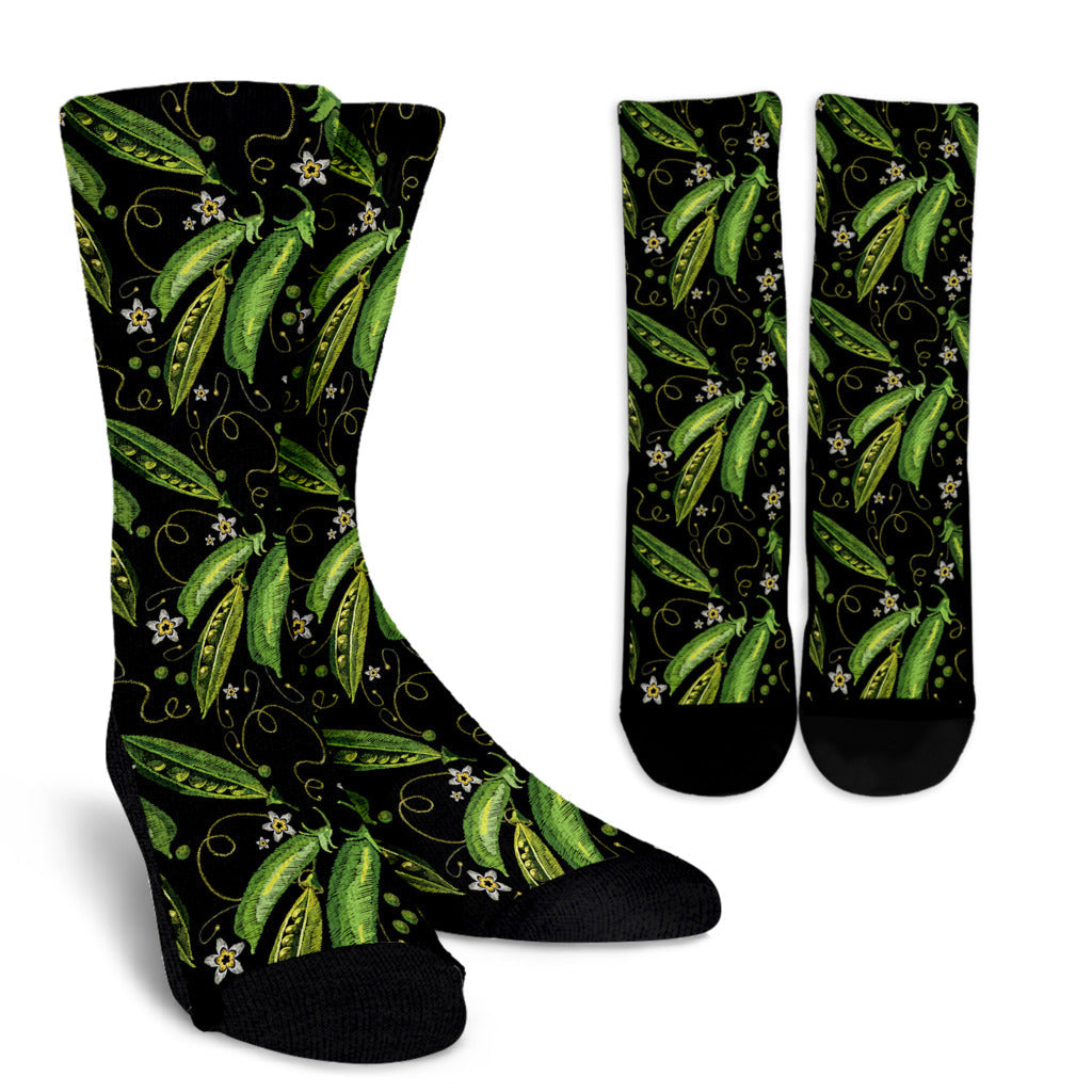Peas Pattern Print Design A02 Crew Socks