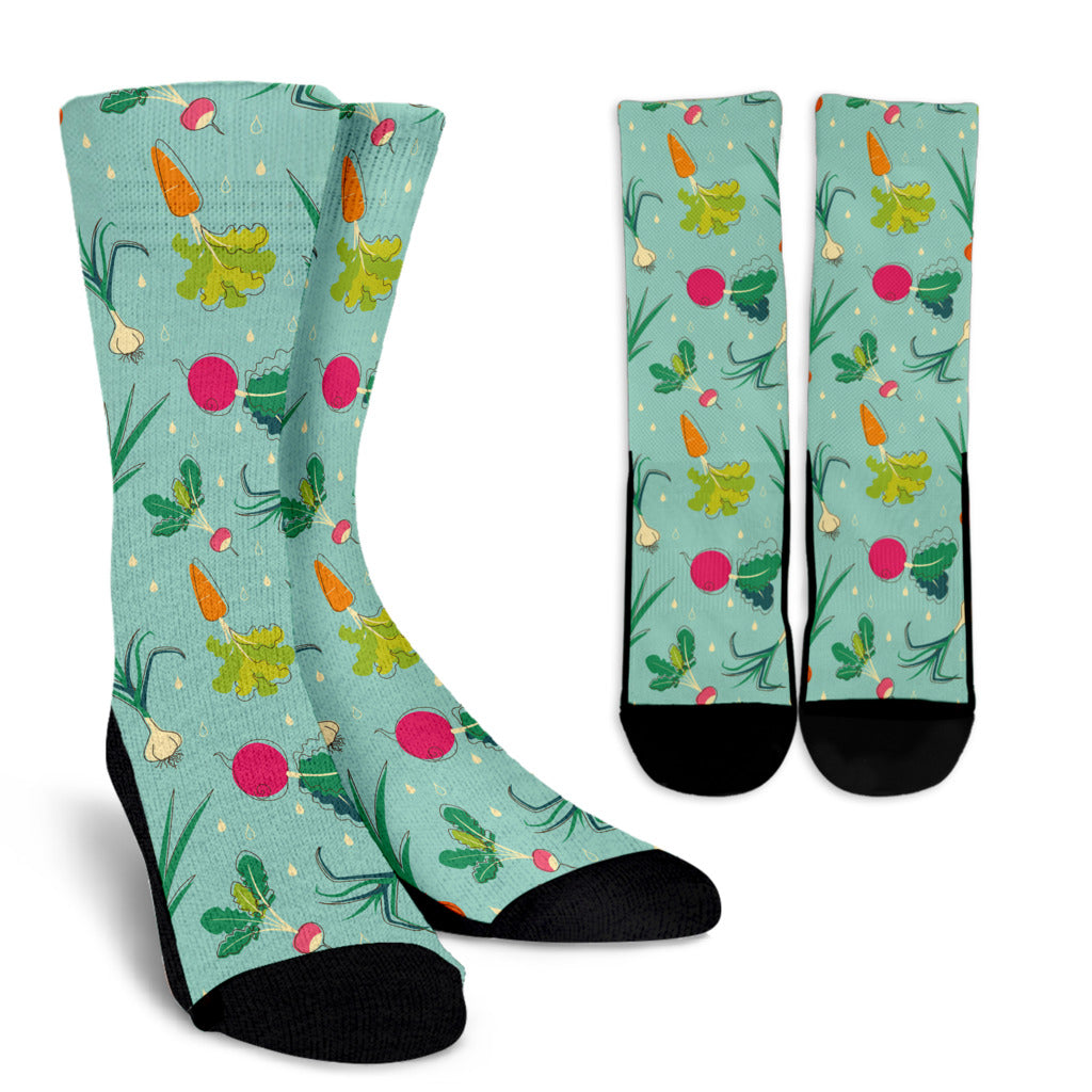 Radish Pattern Print Design A01 Crew Socks