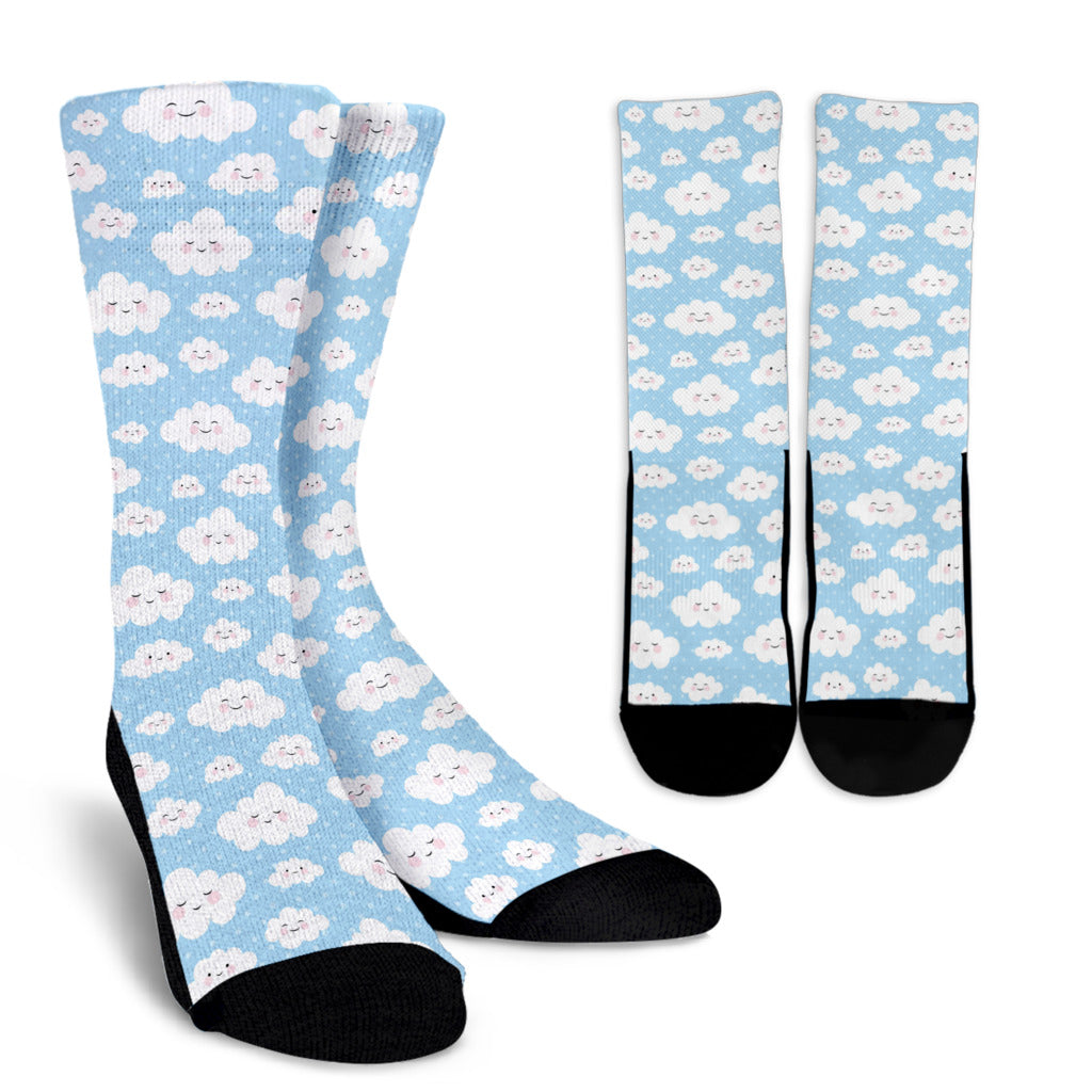 Cloud Pattern Print Design 02 Crew Socks