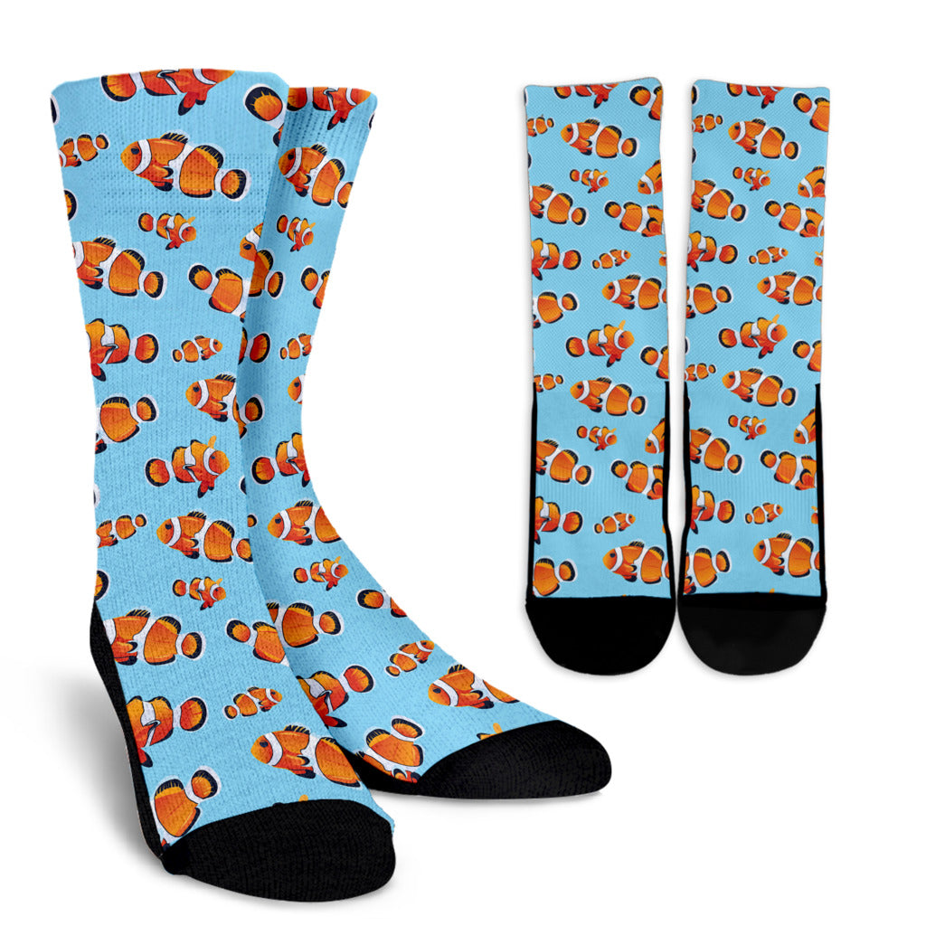 Clownfish Pattern Print Design 01 Crew Socks