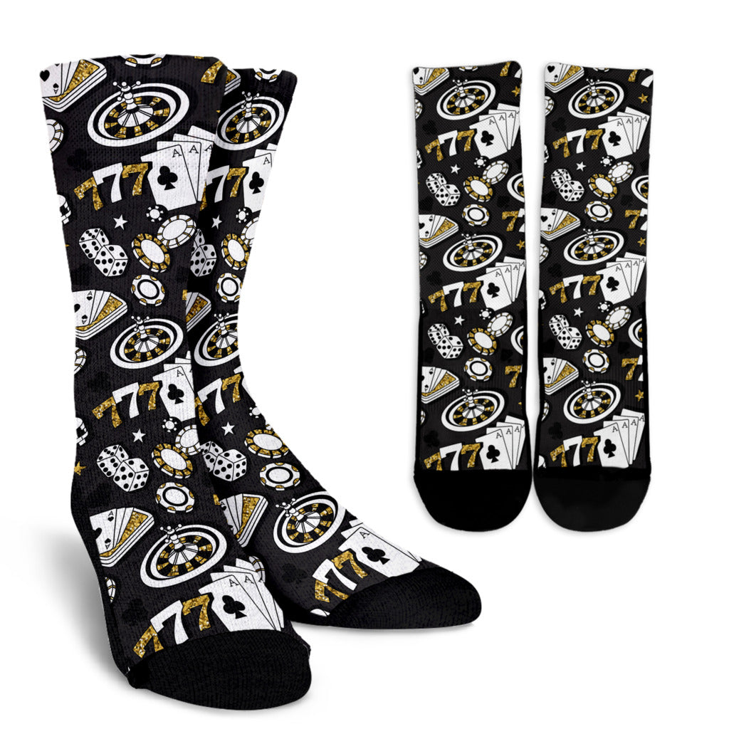 Casino Pattern Print Design 05 Crew Socks