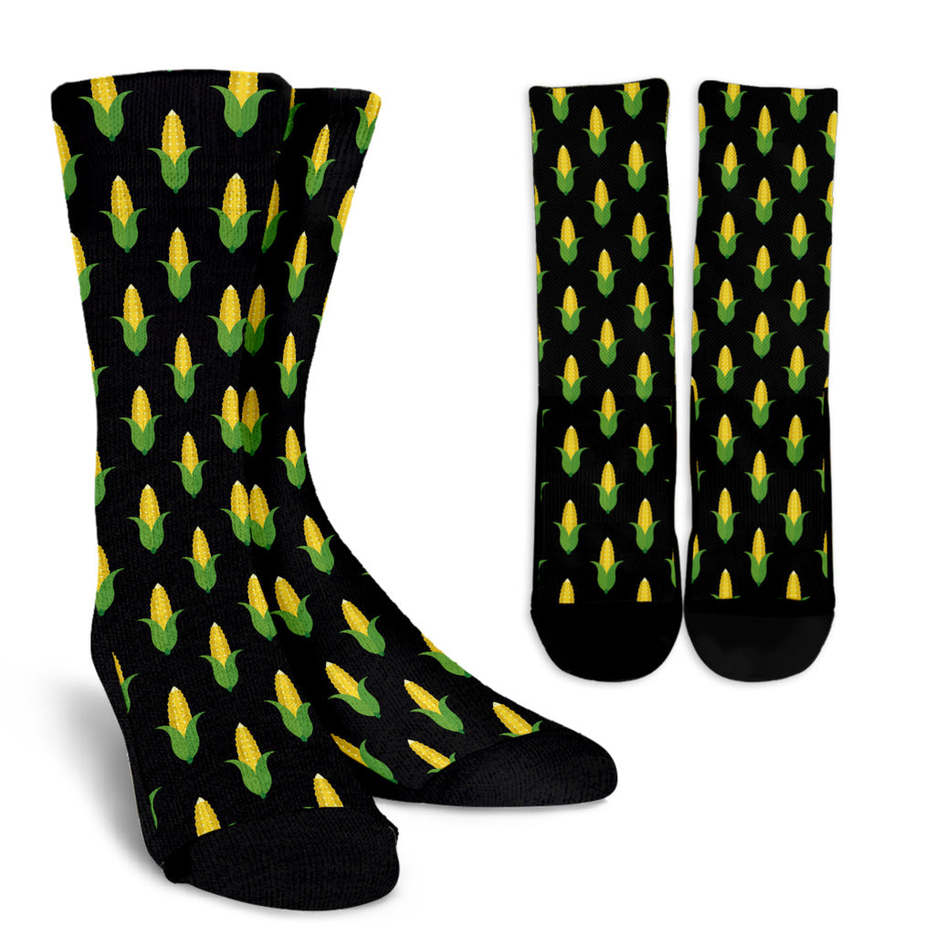 Corn Pattern Print Design 05 Crew Socks