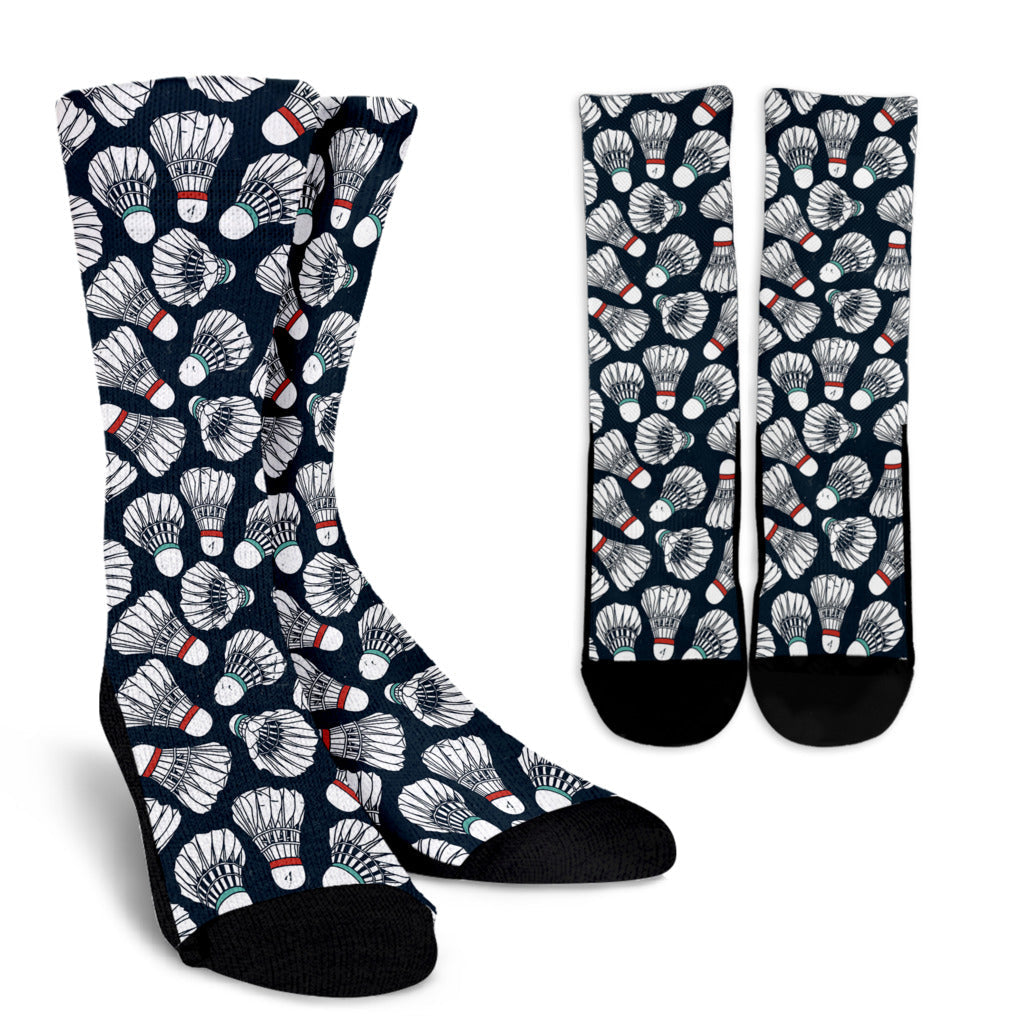 Badminton Ball Pattern Print Design 01 Crew Socks