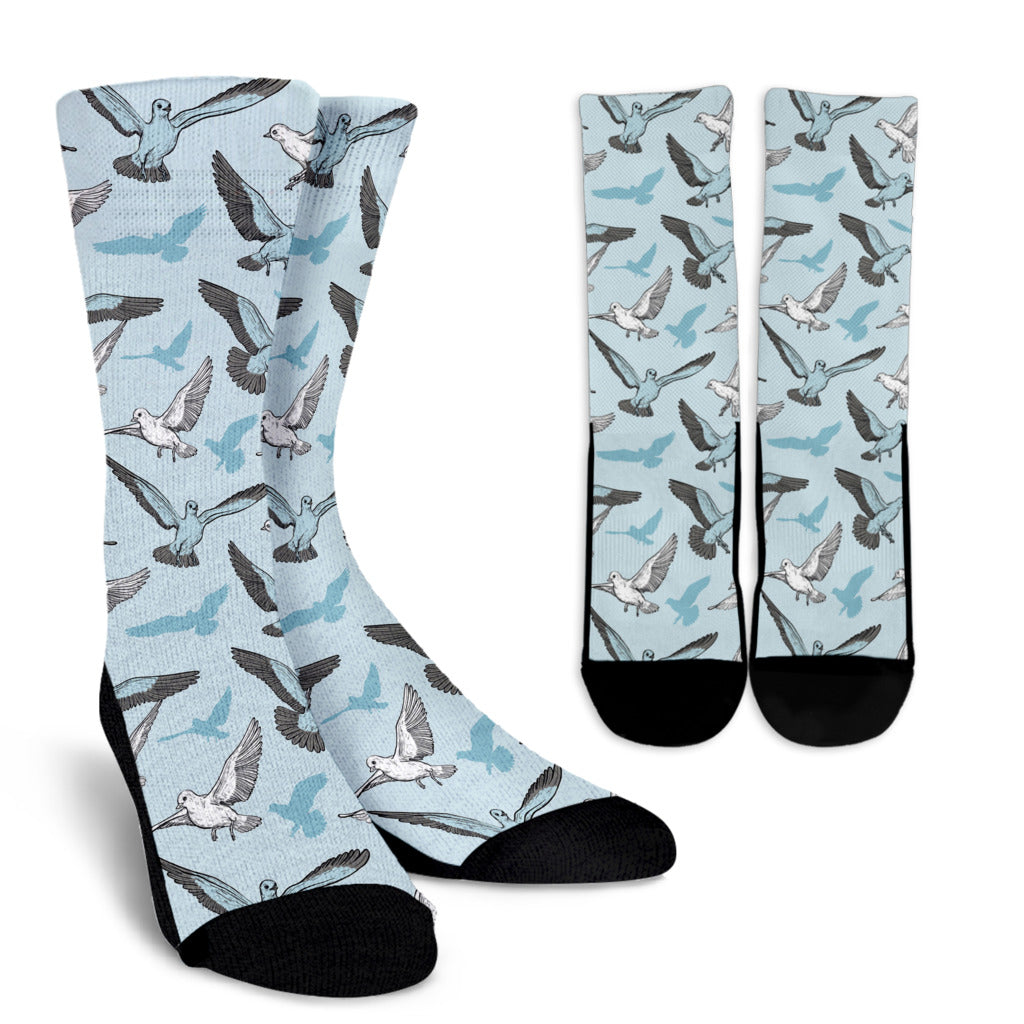 Pigeon Pattern Print Design 03 Crew Socks