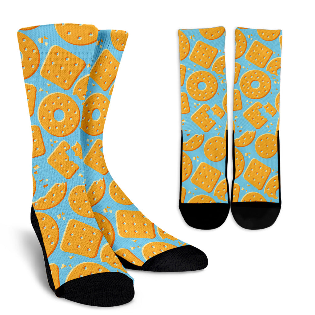 Cracker Pattern Print Design 02 Crew Socks