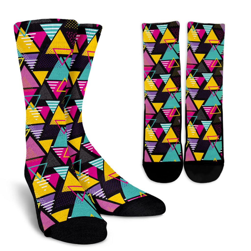 Geometric Colorful Pattern Print Design 02 Crew Socks