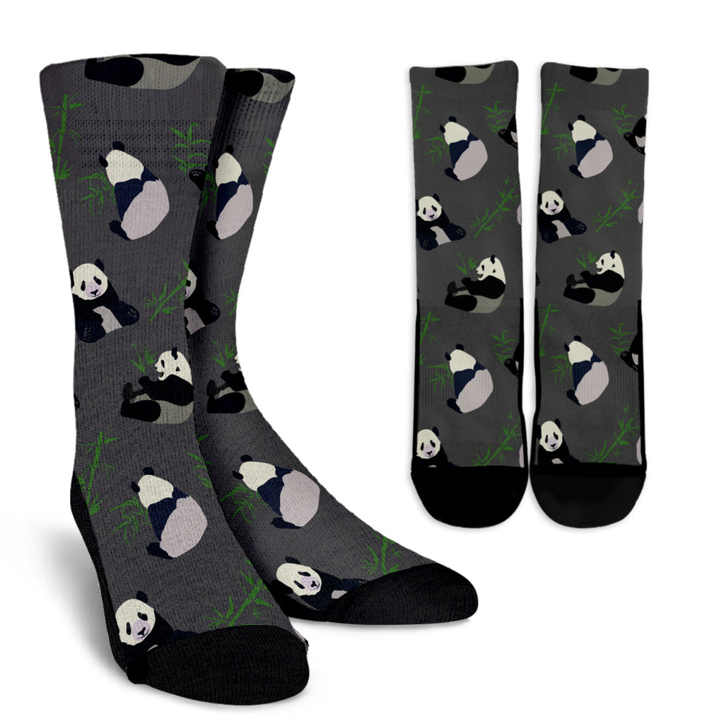 Panda Pattern Print Design A06 Crew Socks
