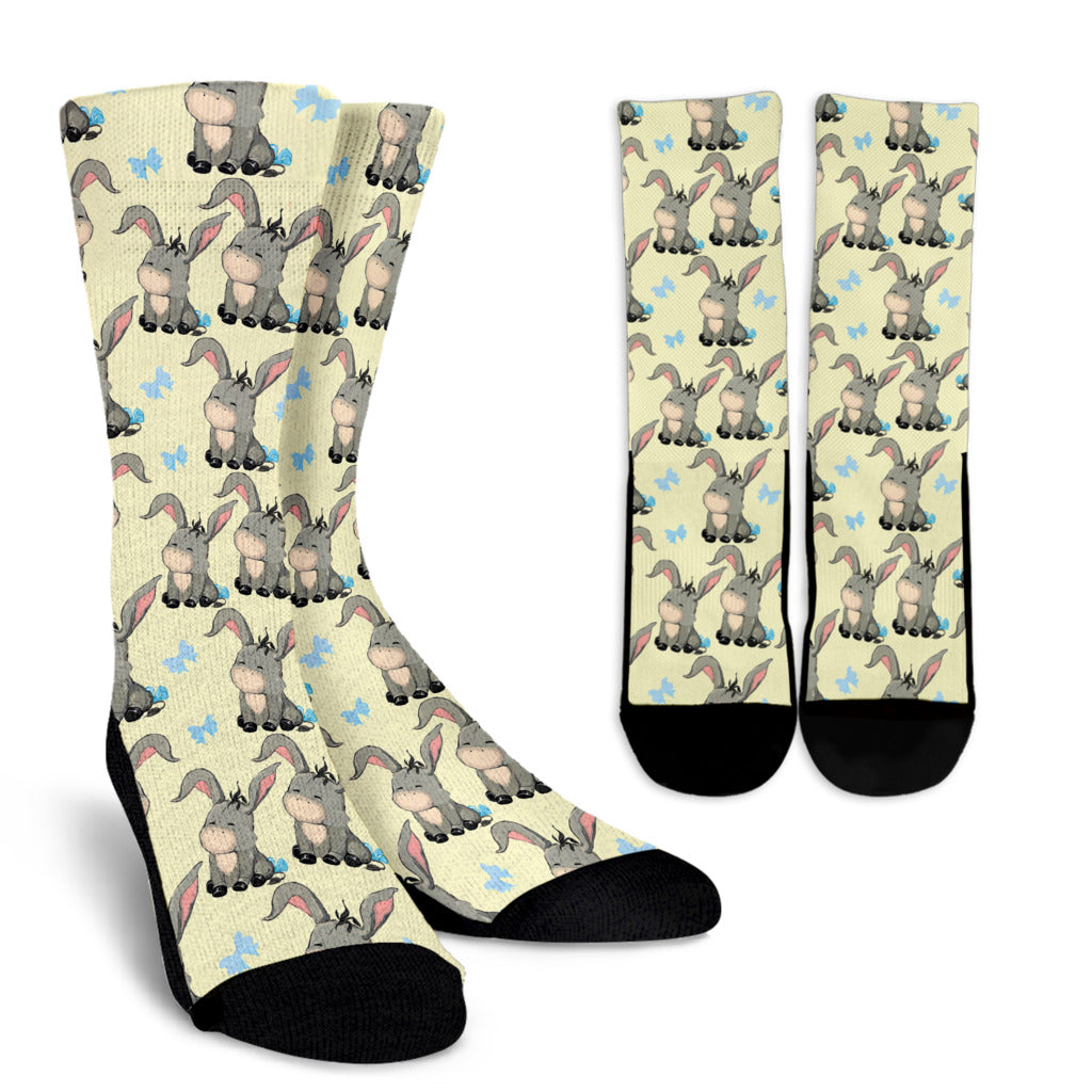 Donkey Baby Pattern Print Design 02 Crew Socks