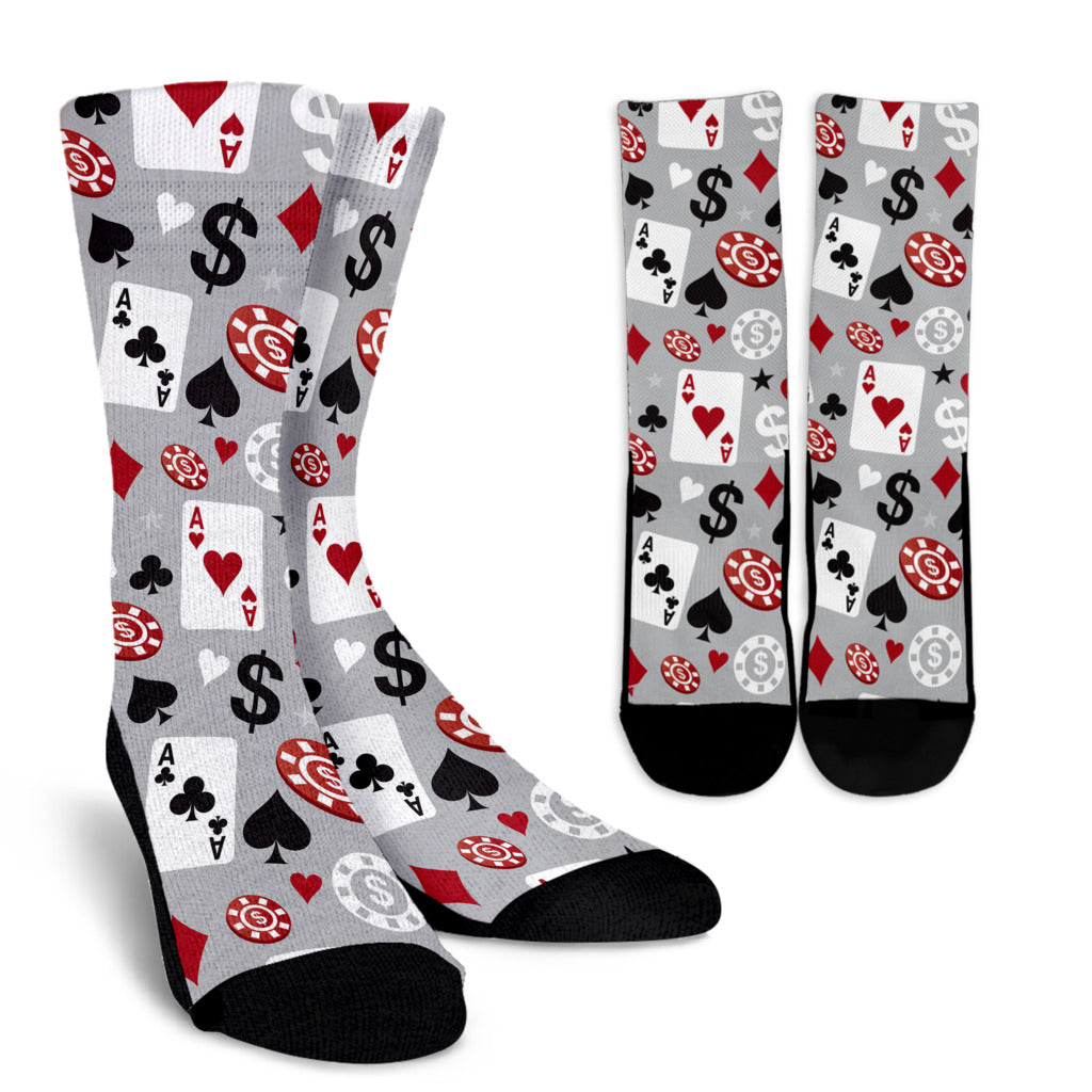 Casino Pattern Print Design 01 Crew Socks