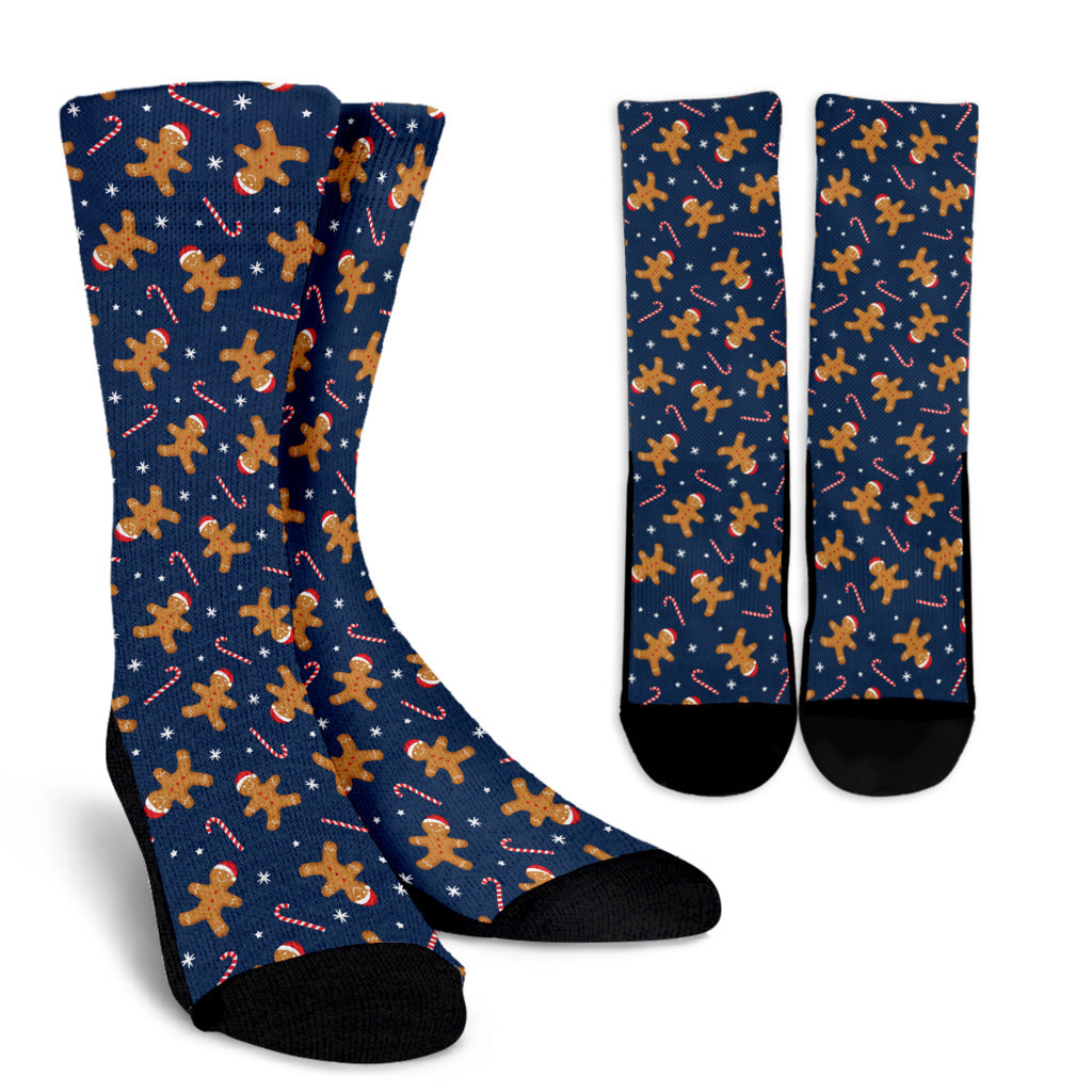 Gingerbread Pattern Print Design 01 Crew Socks