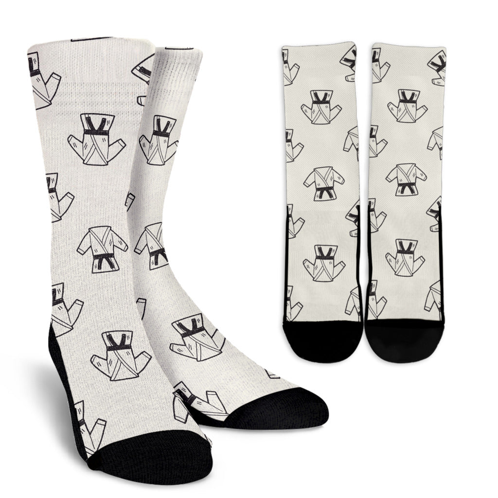 Karate Pattern Print Design 01 Crew Socks