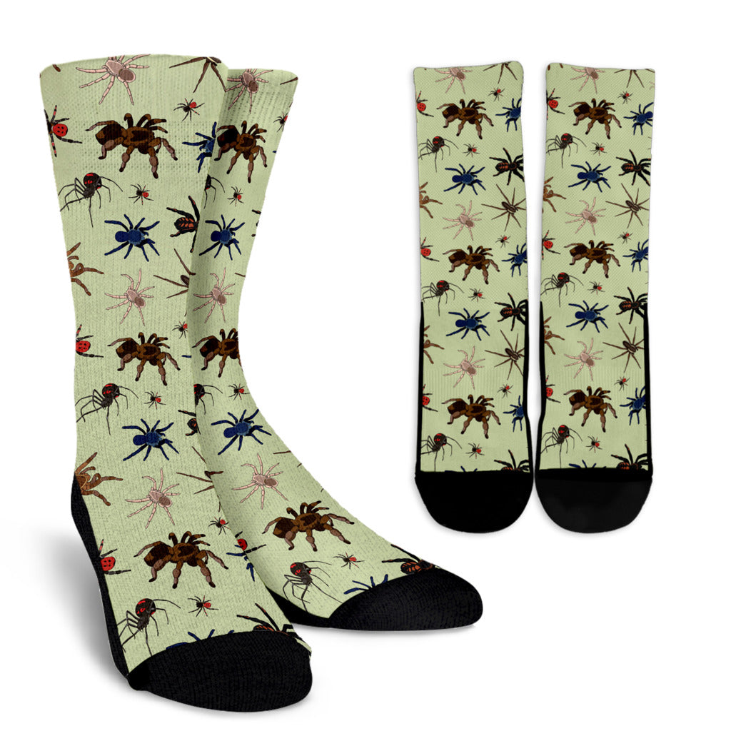 Tarantula Pattern Print Design 02 Crew Socks