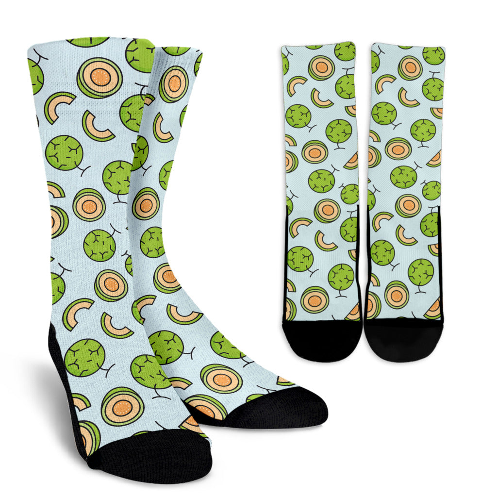 Cantaloupe Pattern Print Design 02 Crew Socks