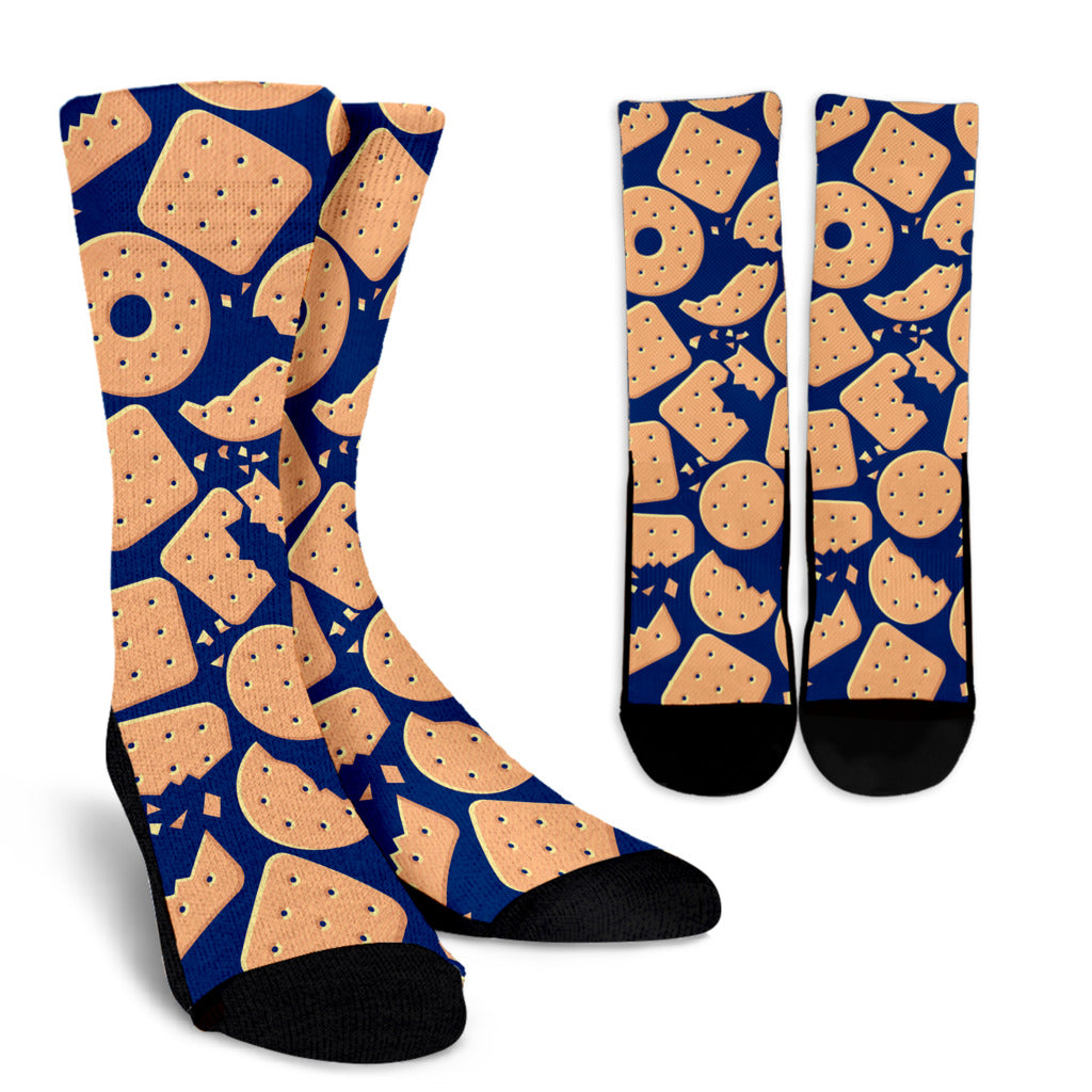 Cracker Pattern Print Design 03 Crew Socks