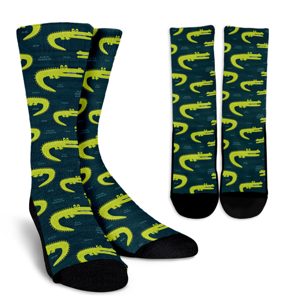 Alligator Pattern Print Design 03 Crew Socks